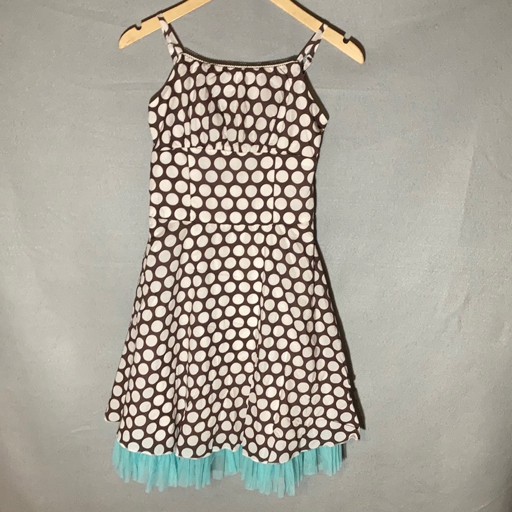Brown polka dot 50’s inspired dress Sz 14